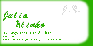 julia mlinko business card