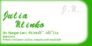 julia mlinko business card